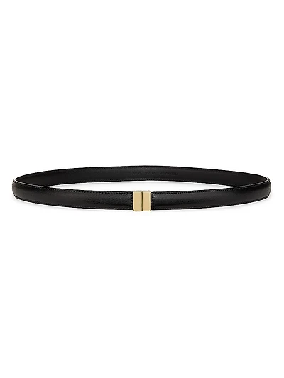 Slide-Clasp Leather Belt