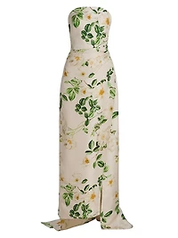 Strapless Draped Column Gown