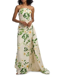 Strapless Draped Column Gown