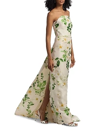 Strapless Draped Column Gown