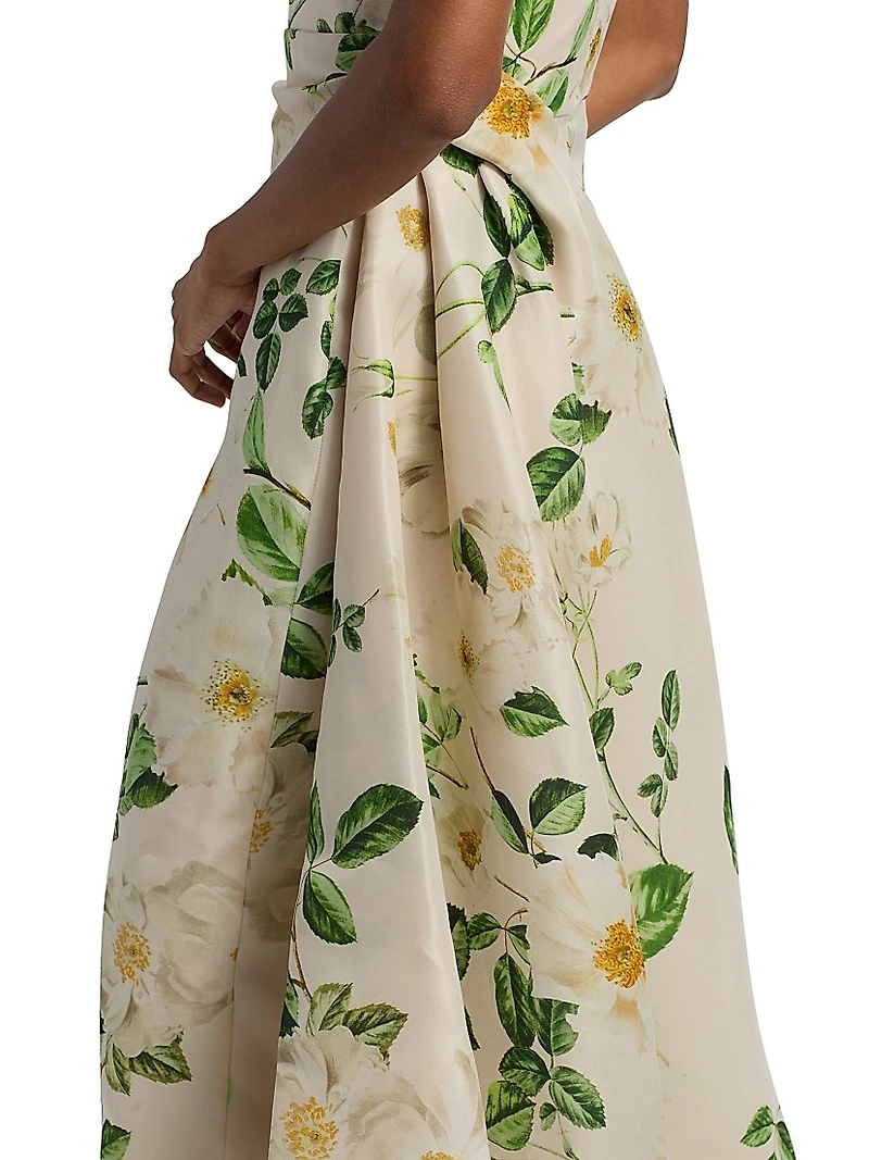 Strapless Draped Column Gown