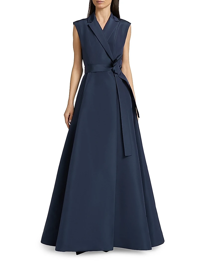 Sleeveless Silk Trench Gown