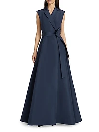 Sleeveless Silk Trench Gown