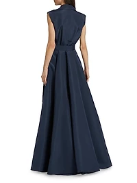 Sleeveless Silk Trench Gown