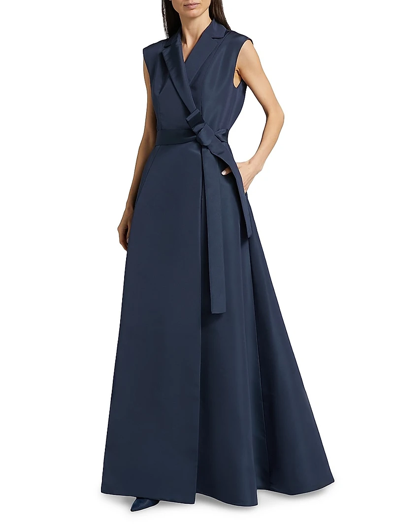 Sleeveless Silk Trench Gown