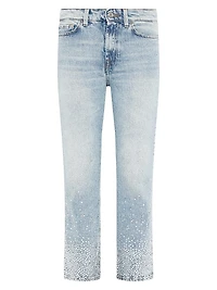 Logan High-Rise Embellished Stovepipe Jeans
