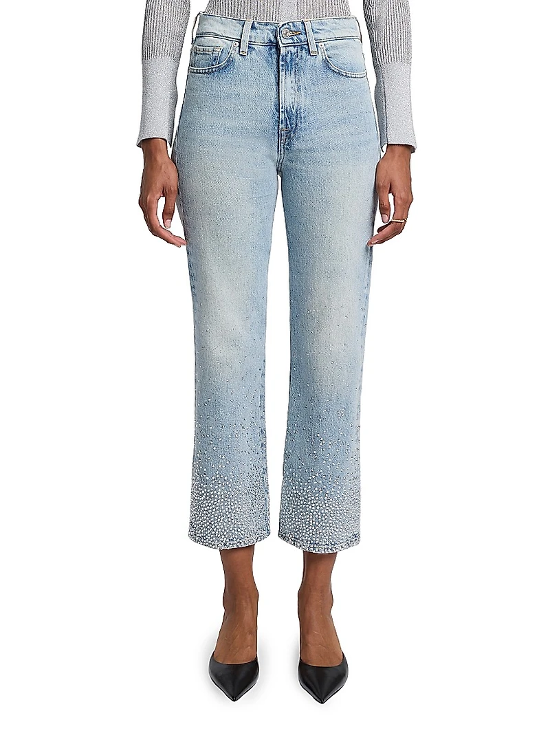 Logan High-Rise Embellished Stovepipe Jeans