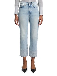 Logan High-Rise Embellished Stovepipe Jeans