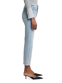 Logan High-Rise Embellished Stovepipe Jeans