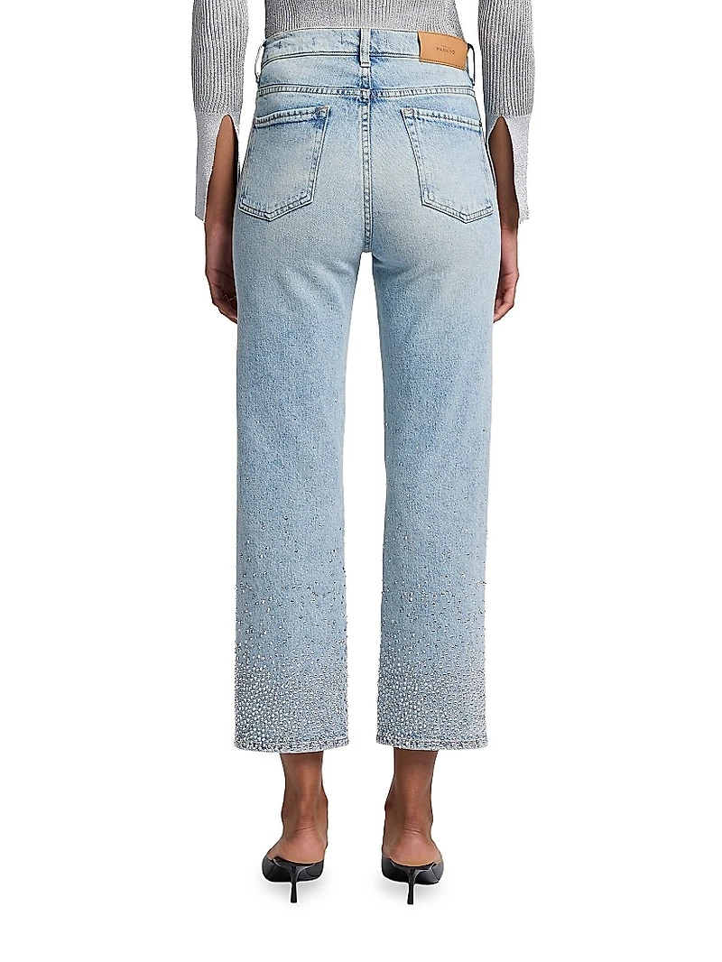 Logan High-Rise Embellished Stovepipe Jeans