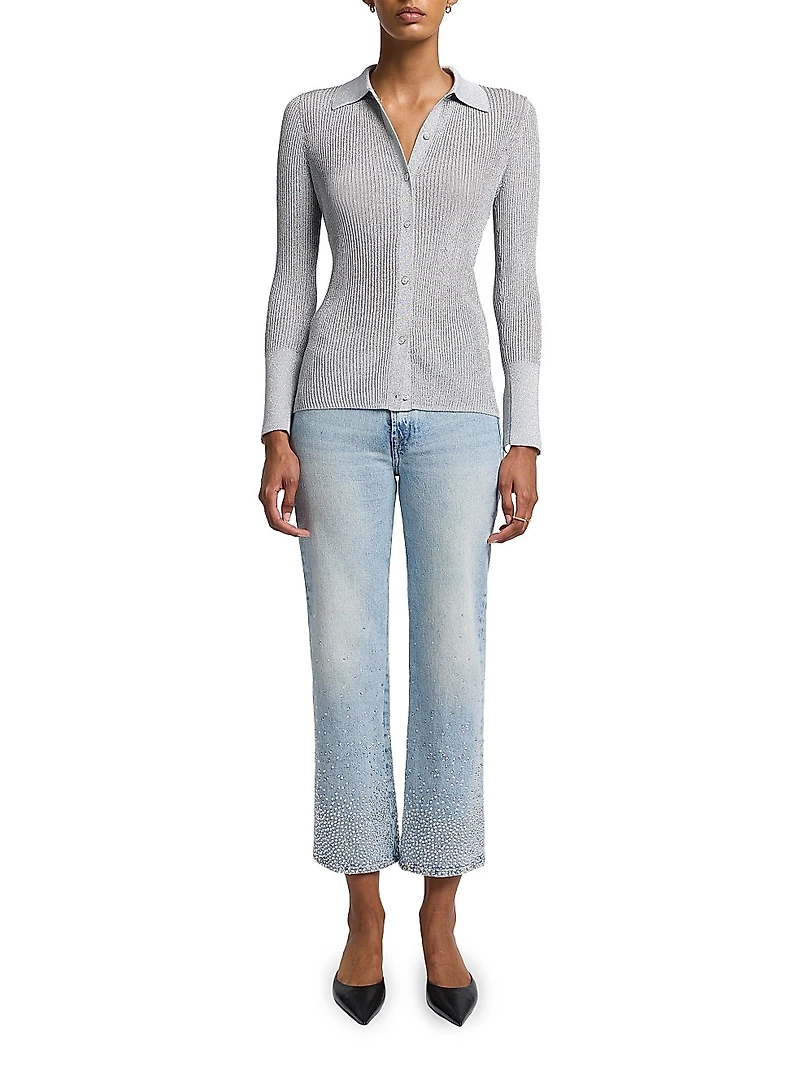 Logan High-Rise Embellished Stovepipe Jeans