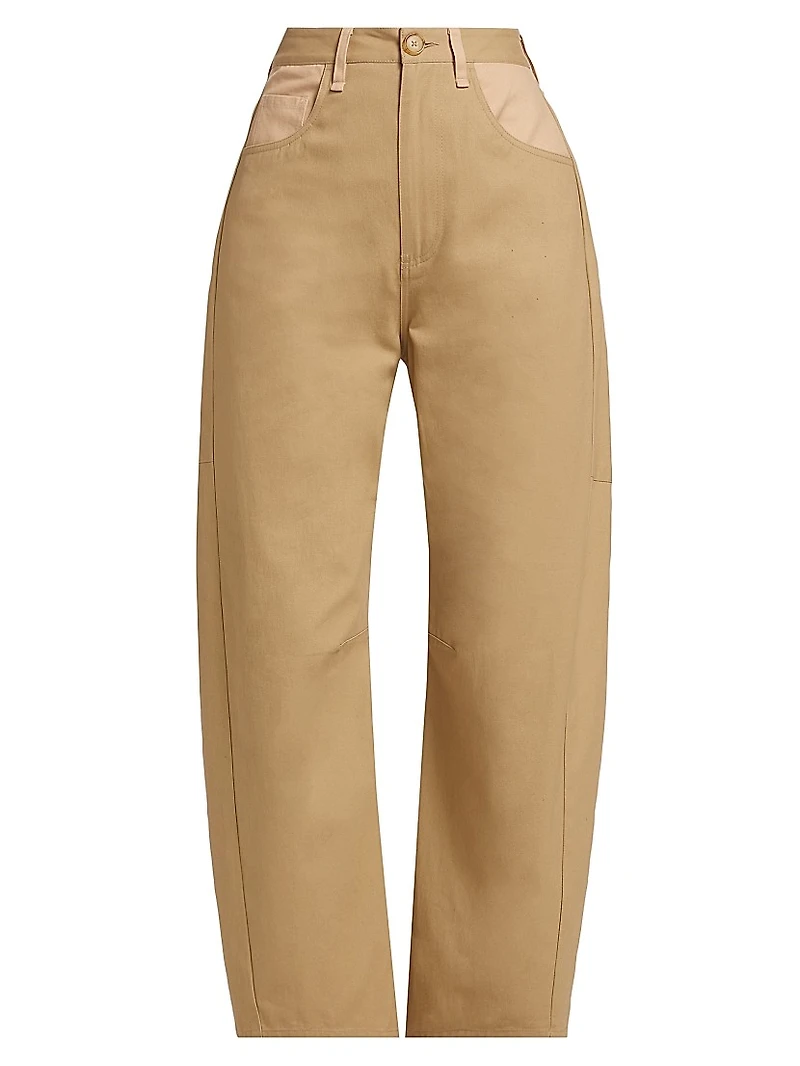Charlie Cotton Barrel-Leg Pants