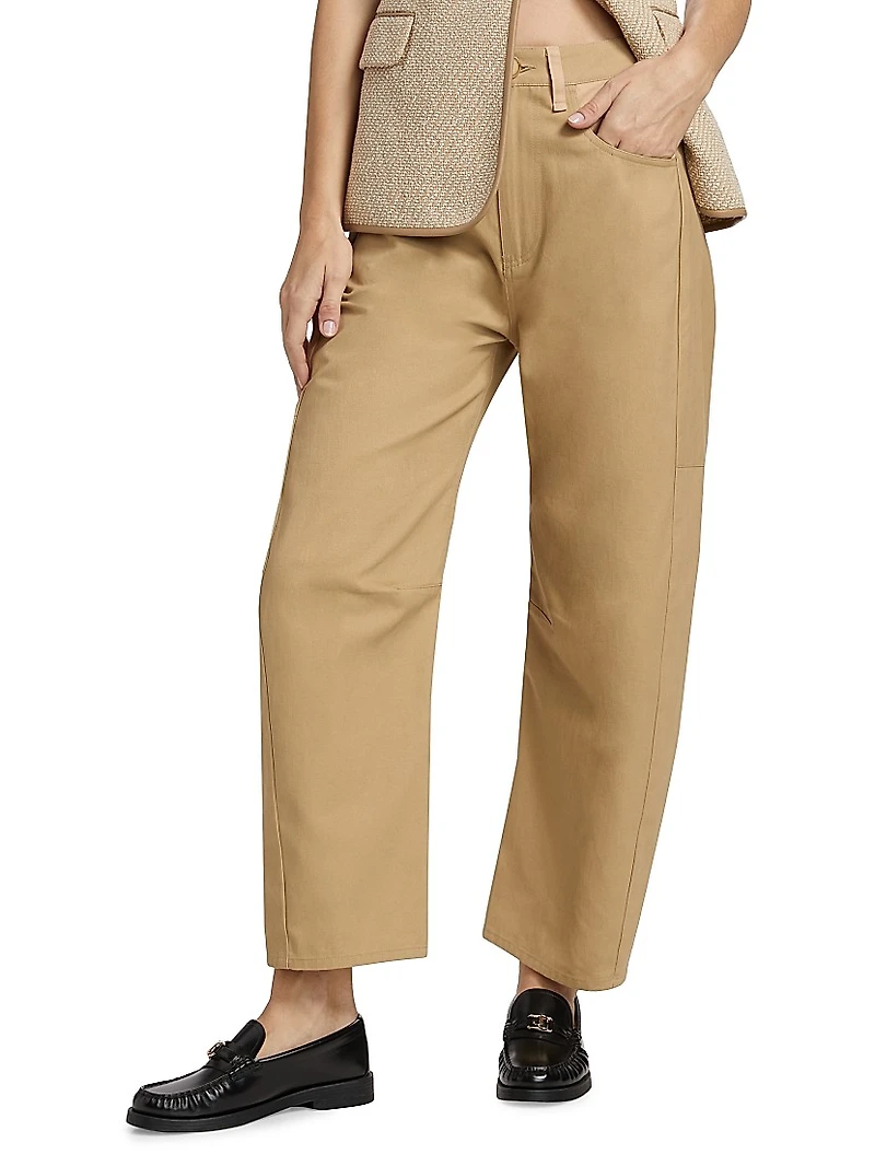 Charlie Cotton Barrel-Leg Pants