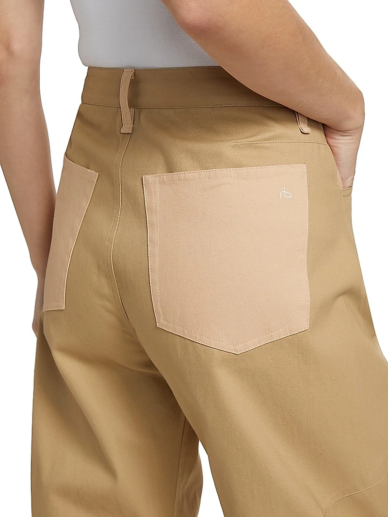Charlie Cotton Barrel-Leg Pants
