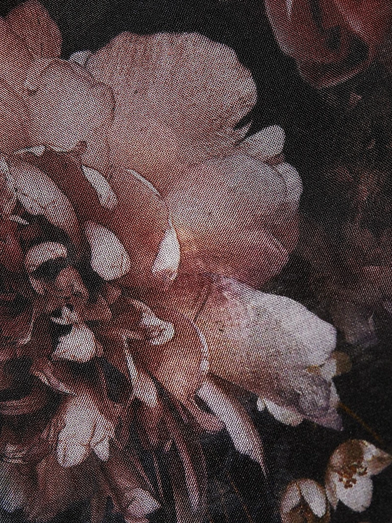 Cambria Floral Silk Tieneck Blouse