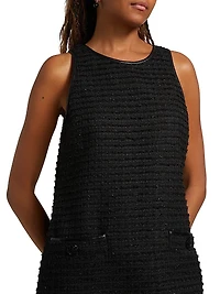 Florian Tweed Shift Midi-Dress
