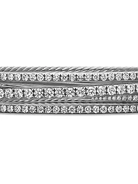 Pavé Crossover Three Row Bracelet in 18K Gold