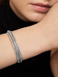 Pavé Crossover Three Row Bracelet in 18K Gold