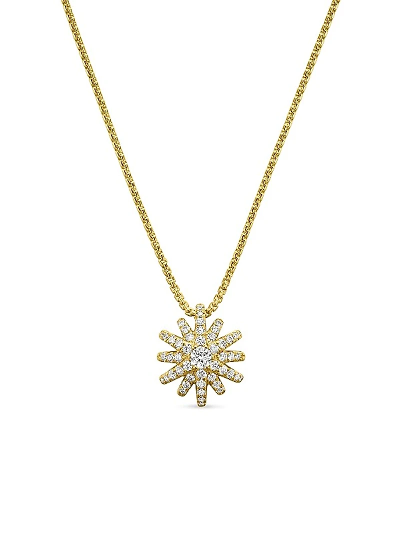 Starburst Pendant Necklace in 18K Yellow Gold with Diamonds