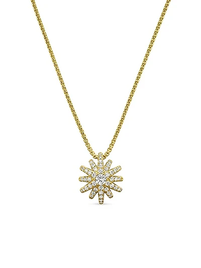 Starburst Pendant Necklace in 18K Yellow Gold with Diamonds