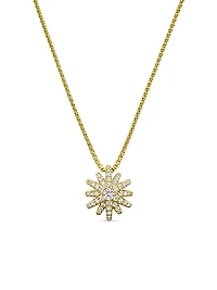 Starburst Pendant Necklace in 18K Yellow Gold with Diamonds