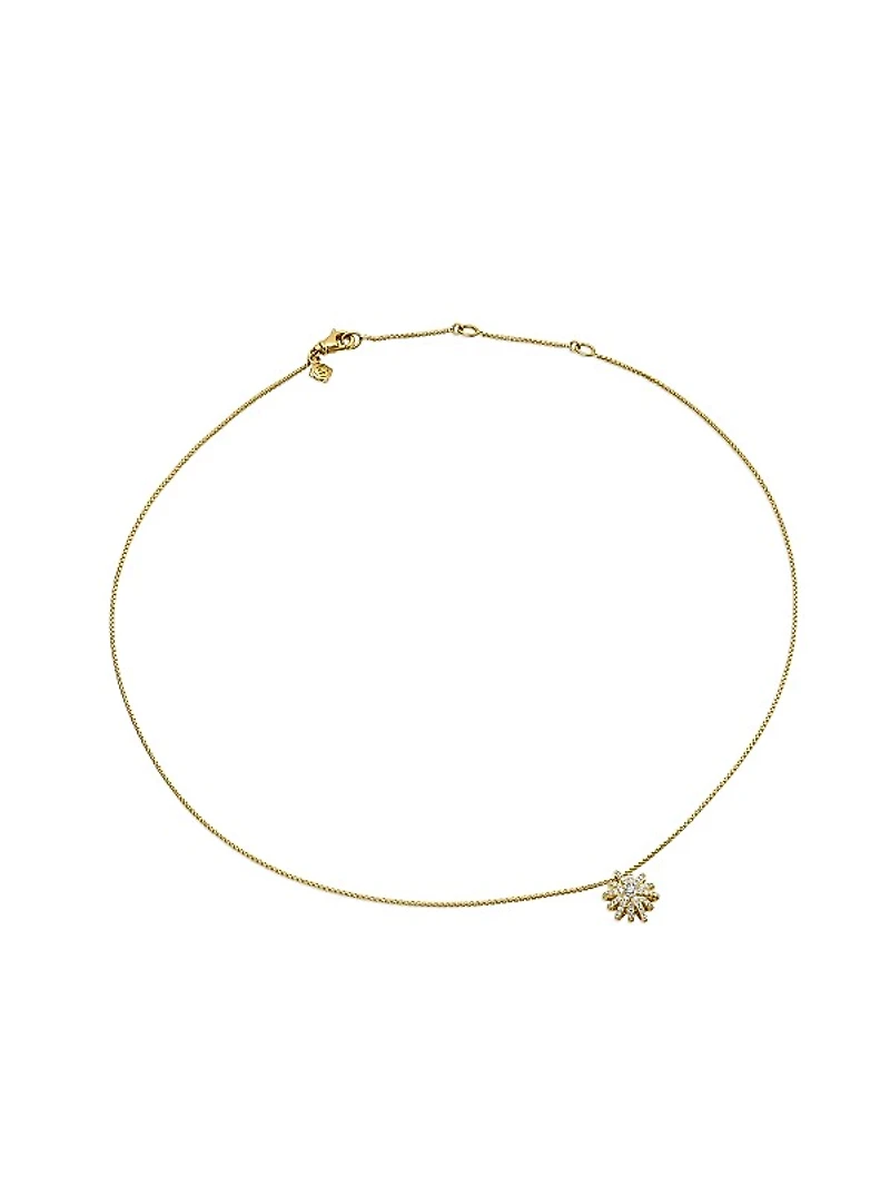 Starburst Pendant Necklace in 18K Yellow Gold with Diamonds