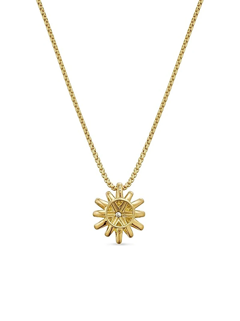 Starburst Pendant Necklace in 18K Yellow Gold with Diamonds
