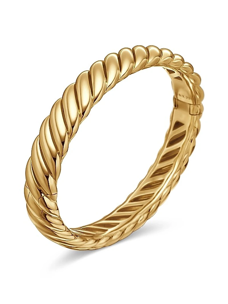 Sculpted Cable Bracelet in 18K Yellow Gold, 10MM