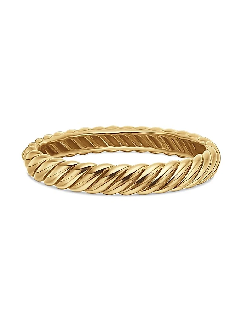 Sculpted Cable Bracelet in 18K Yellow Gold, 10MM