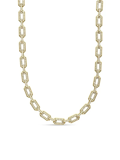 Pavé Chain Necklace in 18K Yellow Gold
