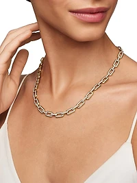 Pavé Chain Necklace in 18K Yellow Gold