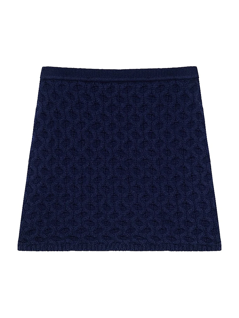 Cable-Knit Wool-Cashmere Miniskirt