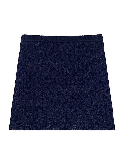 Cable-Knit Wool-Cashmere Miniskirt