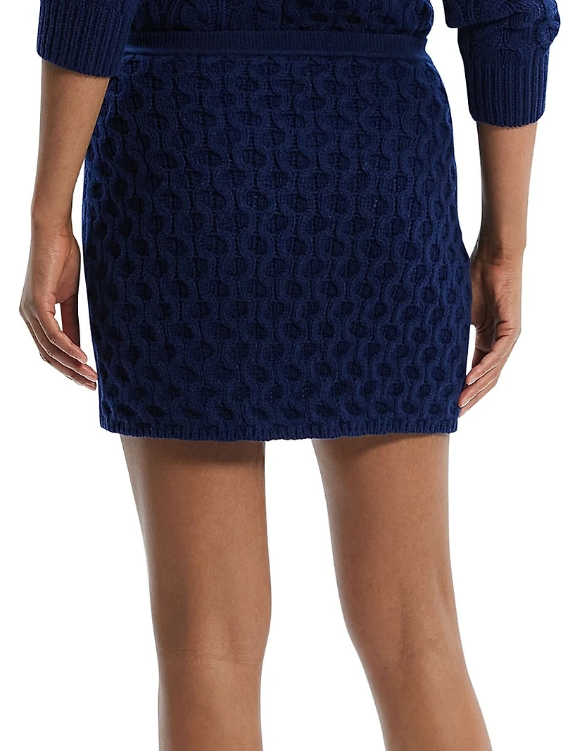 Cable-Knit Wool-Cashmere Miniskirt