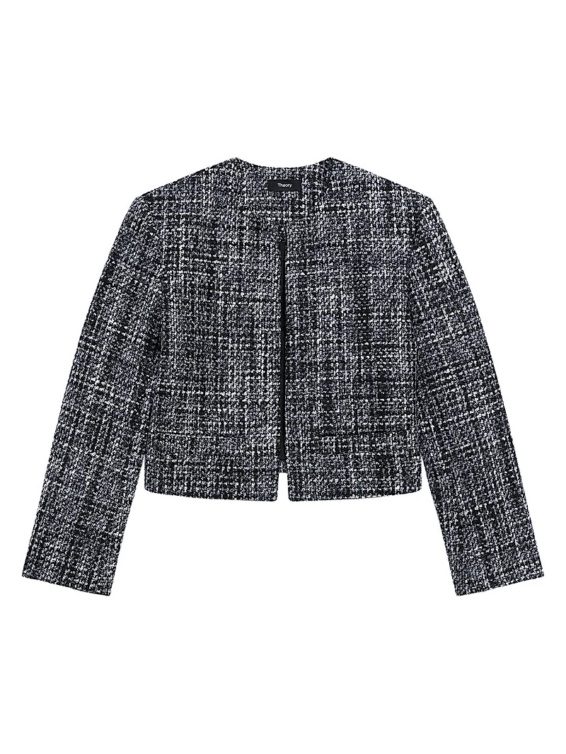 Wool-Blend Tweed Crop Jacket