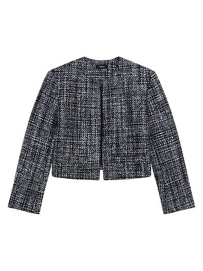 Wool-Blend Tweed Crop Jacket
