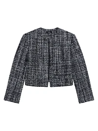 Wool-Blend Tweed Crop Jacket