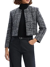 Wool-Blend Tweed Crop Jacket