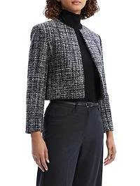 Wool-Blend Tweed Crop Jacket
