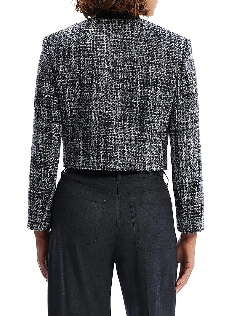 Wool-Blend Tweed Crop Jacket