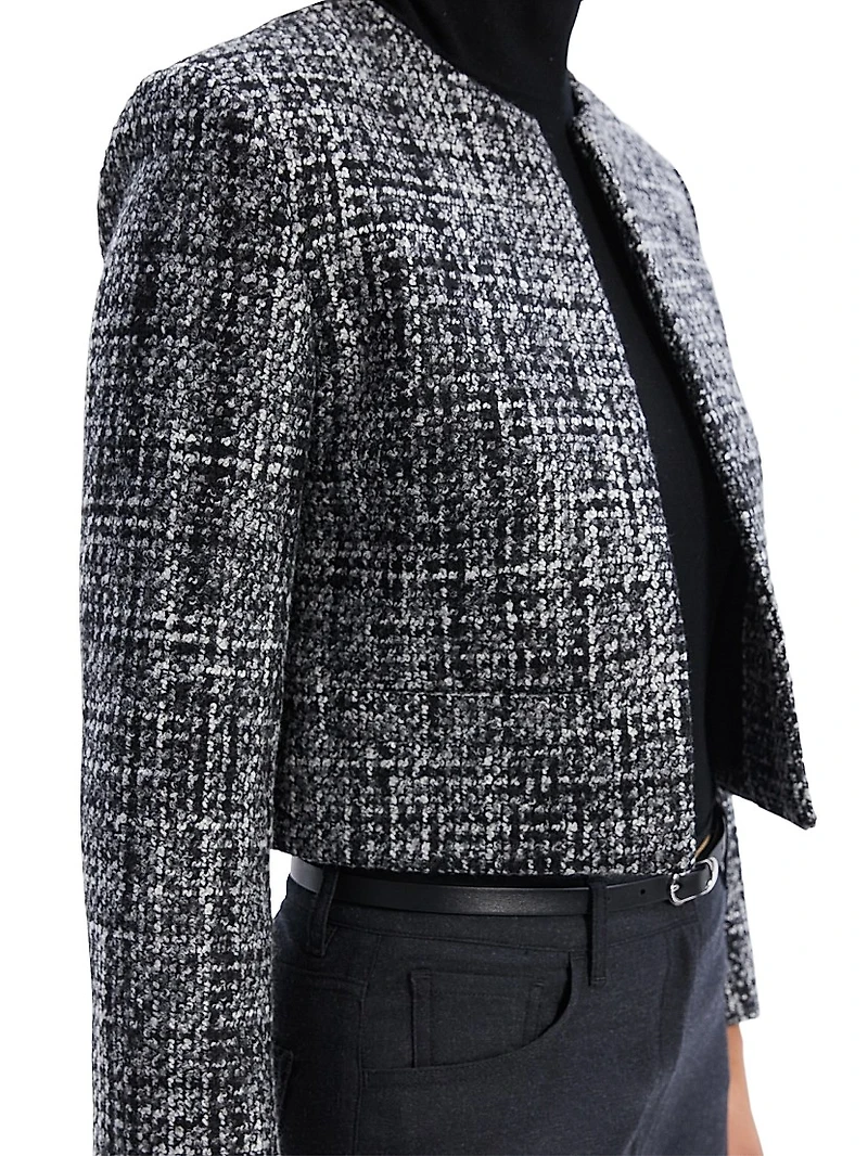 Wool-Blend Tweed Crop Jacket