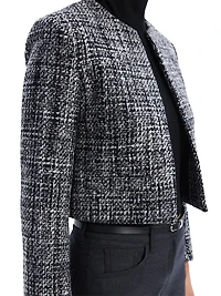Wool-Blend Tweed Crop Jacket
