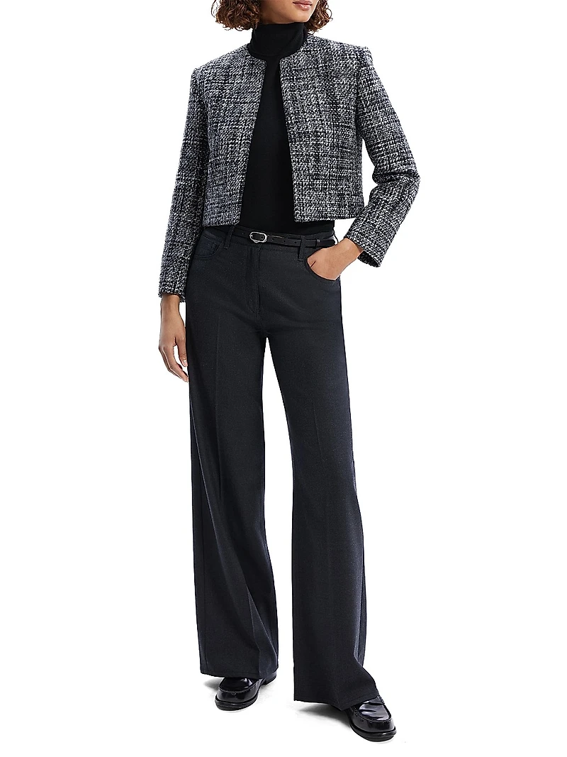 Wool-Blend Tweed Crop Jacket