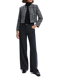 Wool-Blend Tweed Crop Jacket