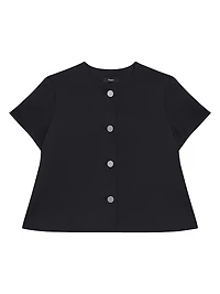 A-Line Short-Sleeve Round Neck Top