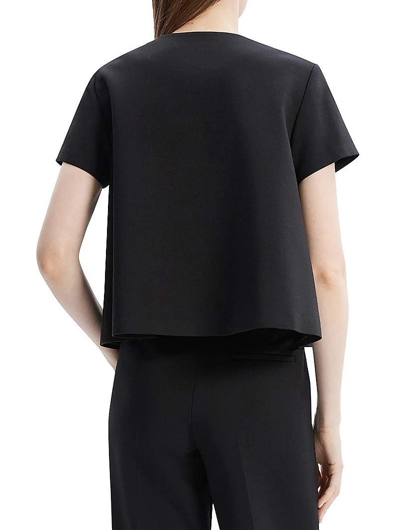 A-Line Short-Sleeve Round Neck Top