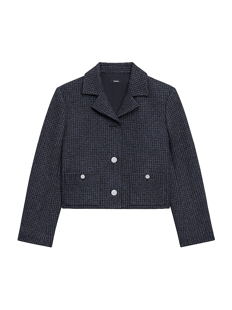 Wool-Blend Boxy Crop Jacket