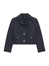 Wool-Blend Boxy Crop Jacket