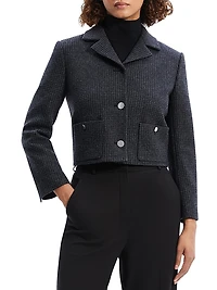 Wool-Blend Boxy Crop Jacket