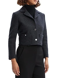 Wool-Blend Boxy Crop Jacket